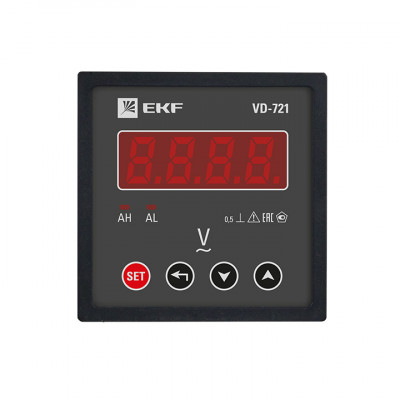 Фотография VD-721 Вольтметр цифровой на панель (72х72) однофазный EKF PROxima, артикул vd-721