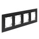 Фотография Минск Рамка 4-местная стеклянная черная EKF Basic, артикул ERM-G-404-70