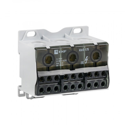 Фотография Блок распределительный КБР тройной 175A EKF PROxima, артикул kbr3-175