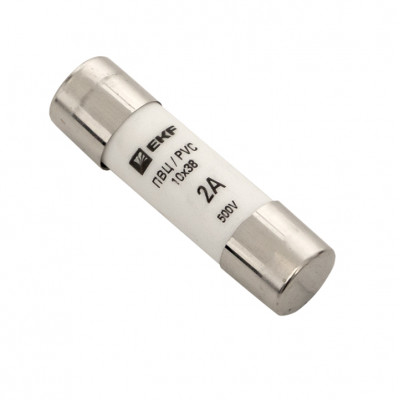 Фотография Плавкая вставка цилиндрическая ПВЦ (10х38)   2А EKF PROxima, артикул pvc-10x38-2