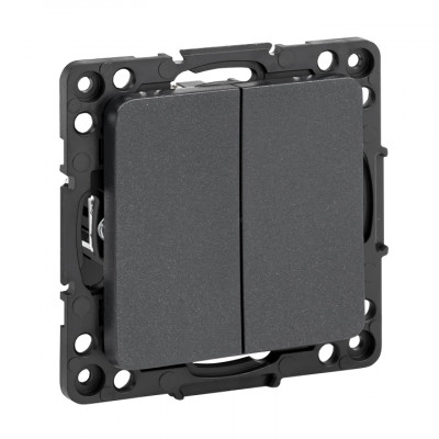 Фотография Стокгольм Механизм  Выключателя 2-кл. проходного 10А черный EKF PROxima, артикул EZV10-027-10