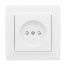 Минск Розетка 1-местная СП без заземления, 10 А, с защ.штор., белая EKF Basic