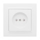 Фотография Минск Розетка 1-местная СП без заземления, 10 А, с защ.штор., белая EKF Basic, артикул ERR10-022-100