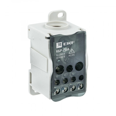 Фотография Блок распределительный КБР на DIN-рейку и монтажную панель 250A EKF PROxima, артикул plc-kbr250