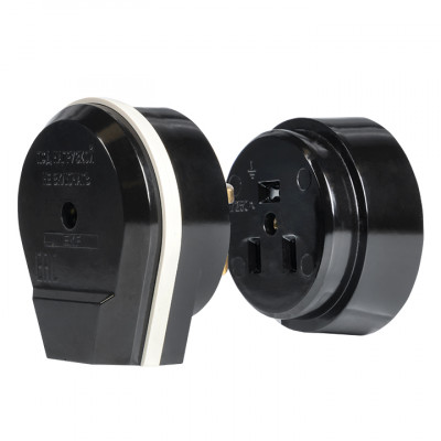 Фотография Разъем РШ-ВШ 32А 250В 2P+PE (ОУ) карболитовый черный EKF PROxima, артикул AS-250-O-03