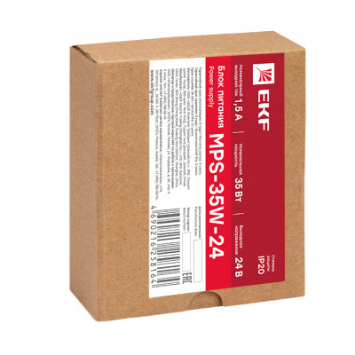 Фотография Блок питания 24В MPS-35W-24 EKF Proxima, артикул mps-35w-24