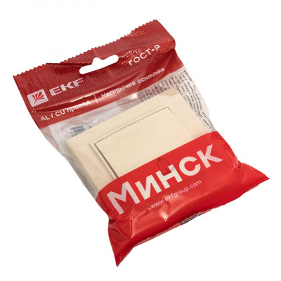 Фотография Минск Кнопка звонка  СП, 10А, бежевый EKF, артикул ERV10-027-20