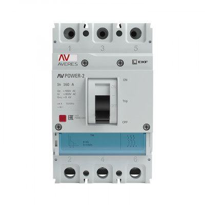 Фотография Автоматический выключатель AV POWER-1/3 160А 35kA TR, артикул mccb-13-160-TR-av