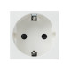 Фотография Розетка 45х45 с заземлением, прямая, белая EKF, артикул E2MR16-028-10