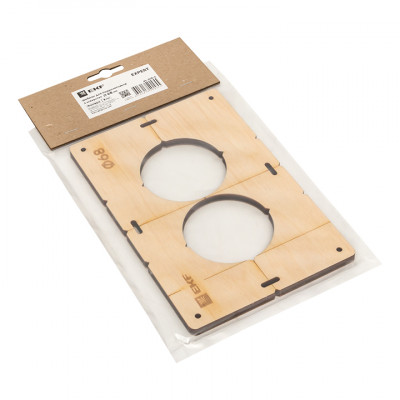 Фотография Шаблон для подрозетников c 2 отв. диам. 68 мм EKF Expert, артикул sh-d68-2