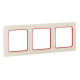 Фотография Стокгольм Рамка 3-местная белая с линией цвета красный EKF PROxima, артикул EAM-G-304-10