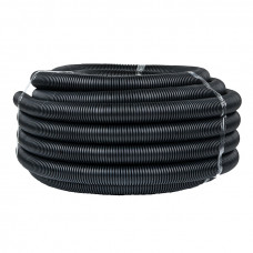 Труба гофрированная негорючая безгалогеновая FRHF с протяжкой d40 мм (25 м) черная EKF-Plast