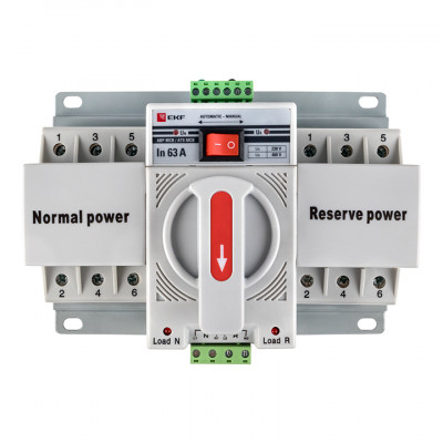 Фотография Устройство АВР МСB 63А (C) 3Р 400В EKF PROxima, артикул ats-mcb-63c-3p-pro