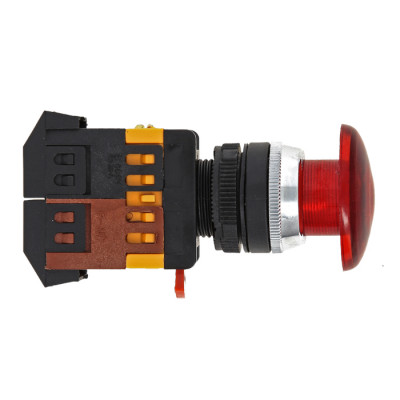 Фотография Кнопка AELA-22 красная с подсветкой NO+NC 220В Грибок EKF PROxima, артикул pbn-aela-1r-220