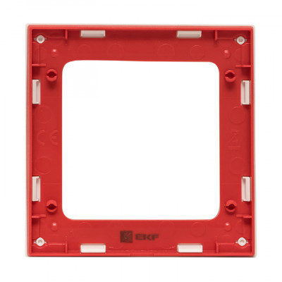 Фотография Стокгольм Рамка 1-местная белая с линией цвета красный EKF PROxima, артикул EXM-G-304-20