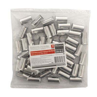 Фотография Наконечник штыревой втулочный НШв 50.0-20 (уп50шт) EKF PROxima, артикул nshv-50-20