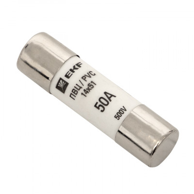 Фотография Плавкая вставка цилиндрическая ПВЦ (14х51)  50А EKF PROxima, артикул pvc-14x51-50