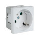 Фотография Розетка 45х45 PRO с заземлением, 45 градусов, белая EKF, артикул E6MR16-028-10-45