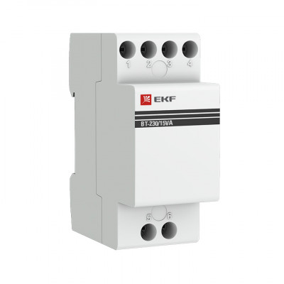 Фотография Трансформатор звонковый модульный BT-230В/12-12В 15ВА EKF PROxima, артикул bt-230/15va