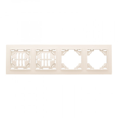 Фотография Рамка 4-местная горизонтальная бежевый Минск EKF, артикул ERM-G-304-20
