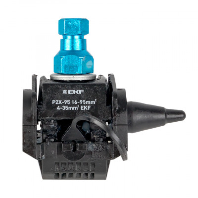 Фотография Зажим прокалывающий ответвительный P2X-95 16-95 мм2 / 2,5-35 мм2 инд. упак. EKF PROxima, артикул p-2x-95-r