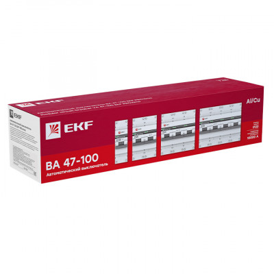 Фотография Автоматический выключатель 2P  125А (C) 10kA ВА 47-100M без теплового расцепителя EKF PROxima, артикул mcb47100m-2-125C-pro