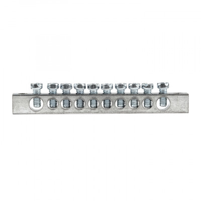 Фотография Шина PEN ноль-земля (6x9мм) 10 отв. цинк крепеж по краям EKF, артикул sn1-63-10-k