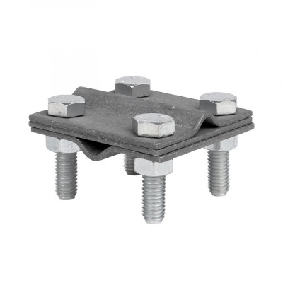 Фотография Зажим крестовидный прут-прут (3 пластины 57x57мм) HZ EKF PROxima, артикул lp-55758