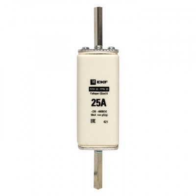 Фотография Плавкая вставка ППН-33 160/ 25А габарит 0 EKF PROxima, артикул fus-33-0/160/25