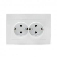 Валенсия розетка 2-местная с/з 16А белая с защ. штор. EKF PROxima