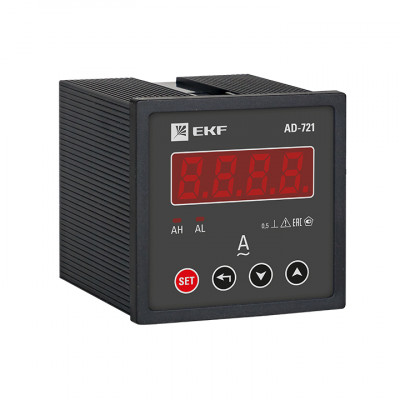 Фотография Амперметр AD-721 цифровой на панель (72х72) однофазный EKF  PROxima, артикул ad-721