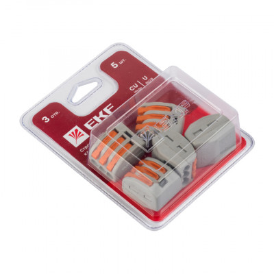 Фотография Клемма СМК 222-413 блистер (5шт), артикул plc-smk-413b