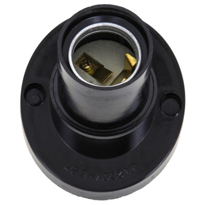 Фотография Патрон карболитовый наст. Е27 черн. наклонный EKF PROxima, артикул LHC-E27-wi-s