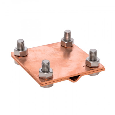 Фотография Зажим универсальный полоса 40 - прут 10 (пластина 70*70мм) Cu EKF PROxima, артикул lp-55922-cu