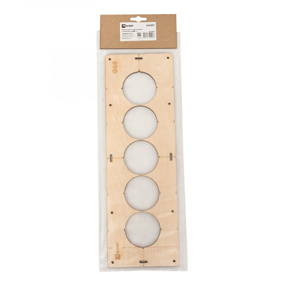 Фотография Шаблон для подрозетников c 5 отв. диам. 68 мм EKF Expert, артикул sh-d68-5