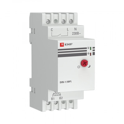 Фотография Фотореле с выносным датчиком DIN-1 (ФР) 2-100Лк 25А 3000Вт EKF PROxima, артикул fr-din-1-25