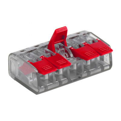 Фотография Клемма СМК 221-415 5 отверстий 0.2-4.0 мм2 блистер (5шт.) EKF PROxima, артикул plc-smk-221-415b