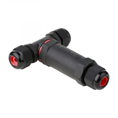 Фотография Кабельный коннектор Т-образный (клеммник 3PIN) IP68 FreeTools, артикул plc-uac-cb3T