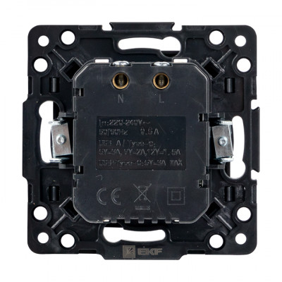 Фотография Стокгольм Механизм Розетки с 2USB type-A + type-C черный  EKF PROxima, артикул EZR-2USB-type-C