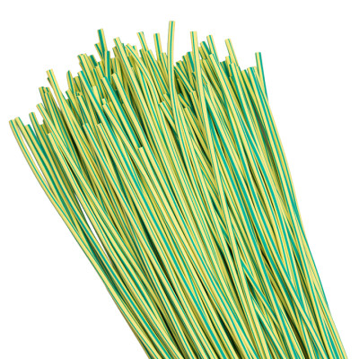 Фотография Термоусаживаемая трубка ТУТ нг 2/1 желто-зеленая в отрезках по 1м EKF PROxima, артикул tut-2-yg-1m