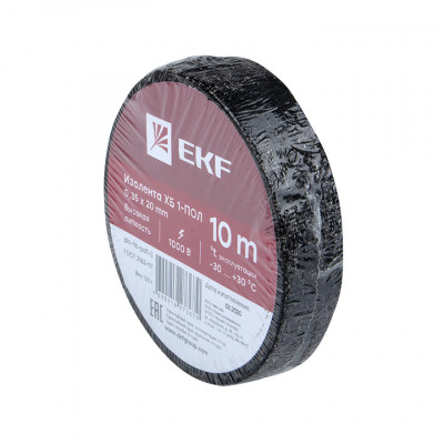 Фотография Изолента ХБ 1-ПОЛ 20мм/10м (125г) EKF PROxima, артикул plc-hb-pol1-5