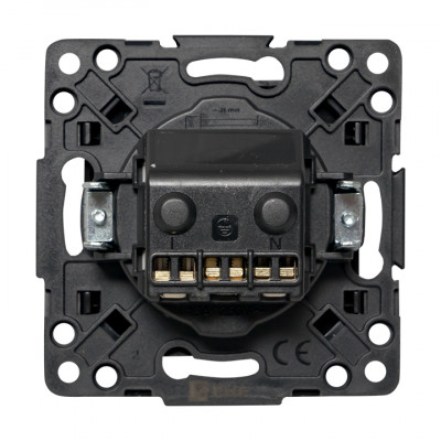 Фотография Стокгольм Механизм Розетки 1-местной с/з 16А в/к черный с защ. штор. EKF PROxima, артикул EZR16-028-20