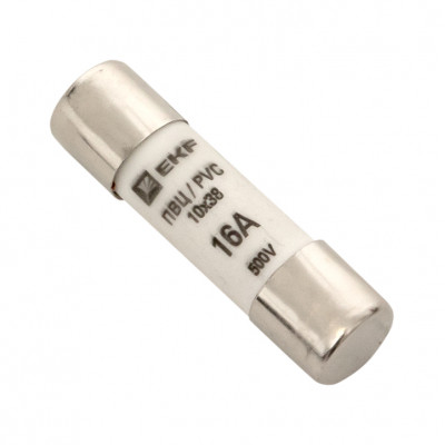 Фотография Плавкая вставка цилиндрическая ПВЦ (10х38)  16А EKF PROxima, артикул pvc-10x38-16
