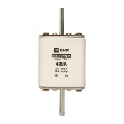 Фотография Плавкая вставка ППН-37 400/400А габарит 2 EKF PROxima, артикул fus-37/400