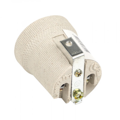 Фотография Патрон керамический E27 с держателем EKF PROxima, артикул LHCe-E27-h