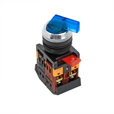 Фотография Переключатель ANLC-22 2P синий с подсветкой 380В NO+NC EKF PROxima, артикул psw-anlc-2p-b-380