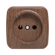 Фотография Розетка 1-местная ОП Минск 10А без заземления тёмное дерево EKF, артикул EGR10-022-40