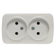 Фотография Минск Розетка 2-местная ОП 10А без заземления белая  EKF Basic, артикул EGR10-102-10