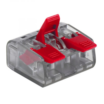 Фотография Клемма СМК 221-413 3 отверстия 0.2-4.0 мм2 блистер (5шт.) EKF PROxima, артикул plc-smk-221-413b