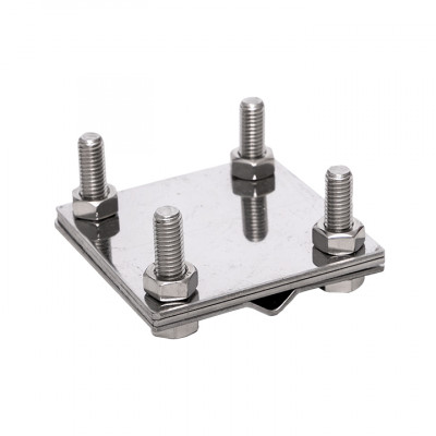 Фотография Зажим полоса 40 - прут 10 (3 пластины 70x70мм) Ni EKF PROxima, артикул lp-3101-ni